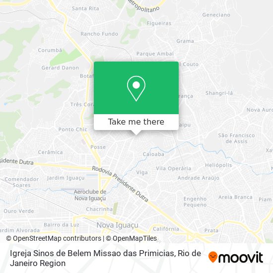 Mapa Igreja Sinos de Belem Missao das Primicias