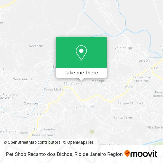 Pet Shop Recanto dos Bichos map