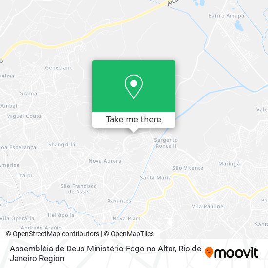 Mapa Assembléia de Deus Ministério Fogo no Altar