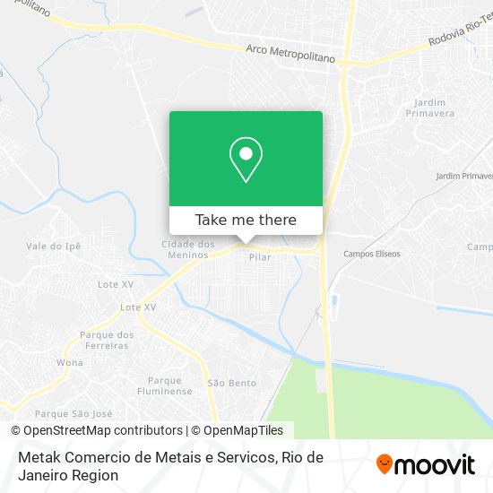 Mapa Metak Comercio de Metais e Servicos