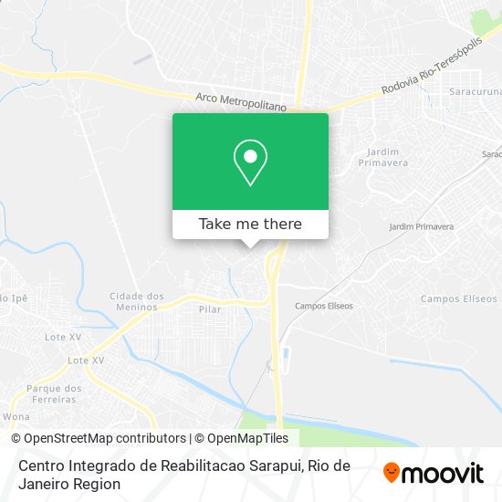 Mapa Centro Integrado de Reabilitacao Sarapui