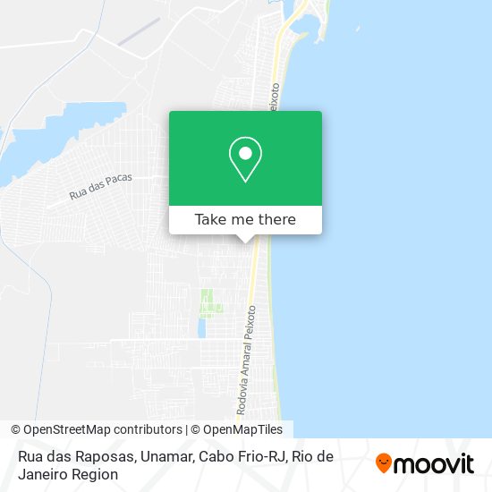 Mapa Rua das Raposas, Unamar, Cabo Frio-RJ