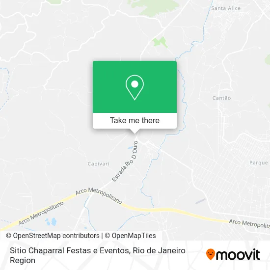 Sitio Chaparral Festas e Eventos map