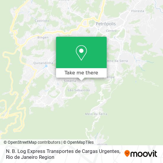 Mapa N. B. Log Express Transportes de Cargas Urgentes