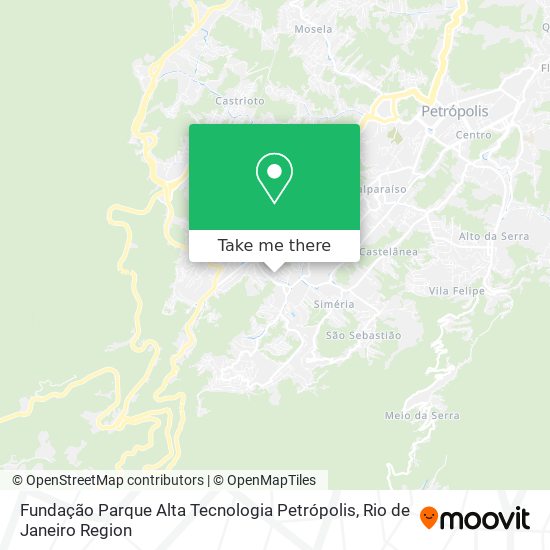 Mapa Fundação Parque Alta Tecnologia Petrópolis