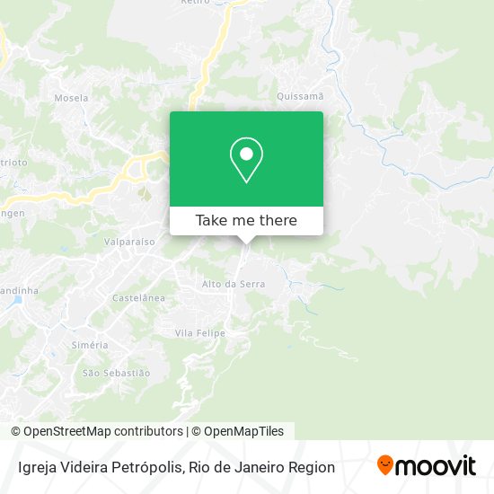 Igreja Videira Petrópolis map