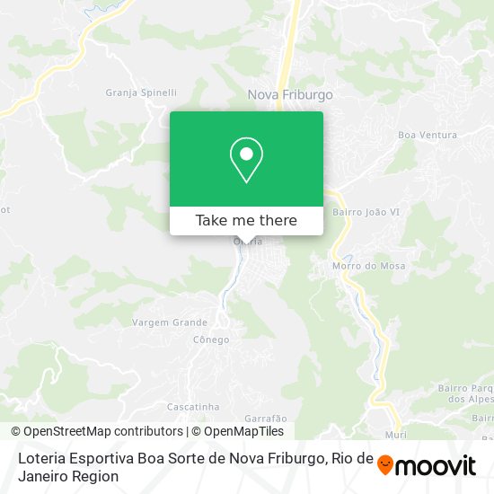 Mapa Loteria Esportiva Boa Sorte de Nova Friburgo