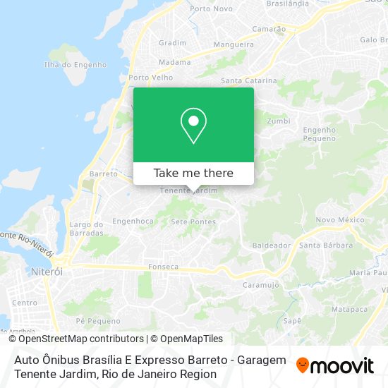 Mapa Auto Ônibus Brasília E Expresso Barreto - Garagem Tenente Jardim