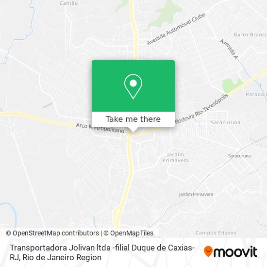 Mapa Transportadora Jolivan ltda -filial Duque de Caxias-RJ