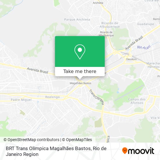 Mapa BRT Trans Olímpica Magalhães Bastos