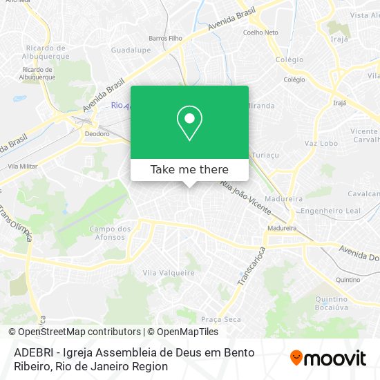 Mapa ADEBRI - Igreja Assembleia de Deus em Bento Ribeiro