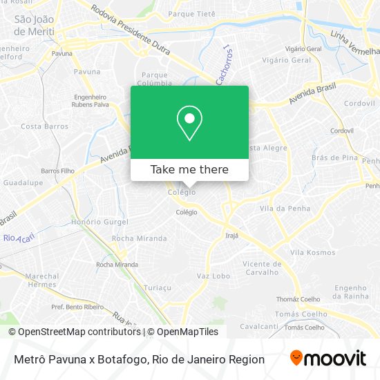 Metrô Pavuna x Botafogo map