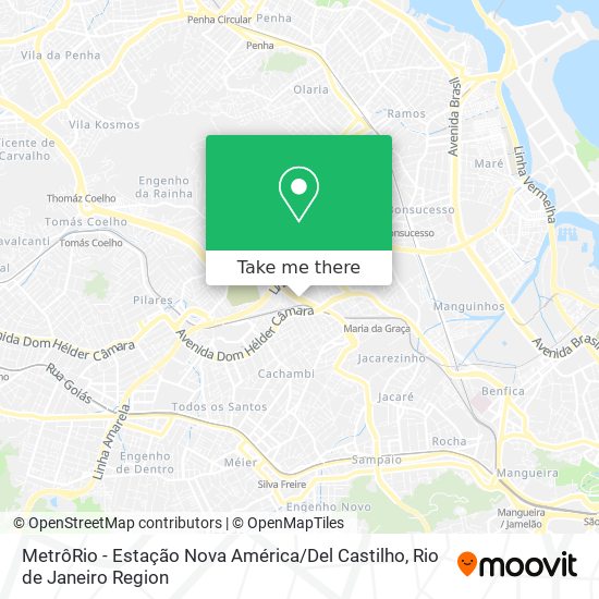 Mapa MetrôRio - Estação Nova América / Del Castilho