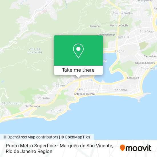 Mapa Ponto Metrô Superfície - Marquês de São Vicente