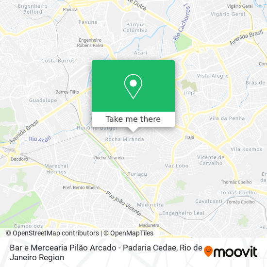 Bar e Mercearia Pilão Arcado - Padaria Cedae map