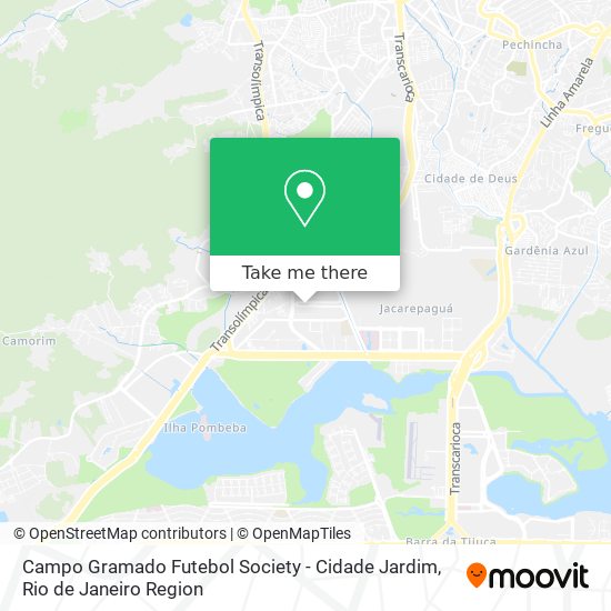 Mapa Campo Gramado Futebol Society - Cidade Jardim