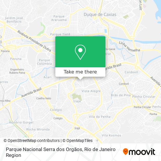 Mapa Parque Nacional Serra dos Orgãos