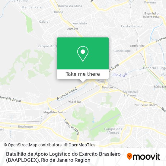 Batalhão de Apoio Logístico do Exército Brasileiro (BAAPLOGEX) map