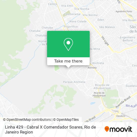 Linha 429 - Cabral X Comendador Soares map