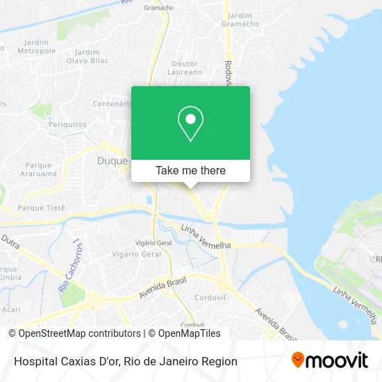 Hospital Caxias D'or map