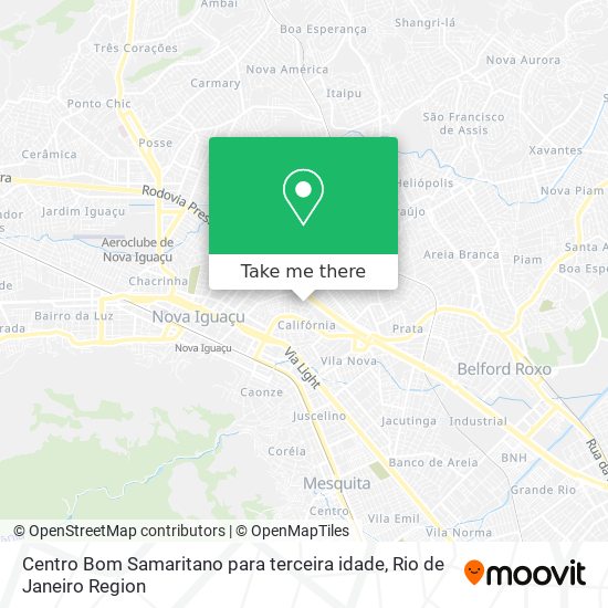 Mapa Centro Bom Samaritano para terceira idade