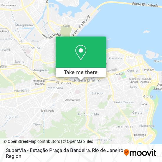Mapa SuperVia - Estação Praça da Bandeira