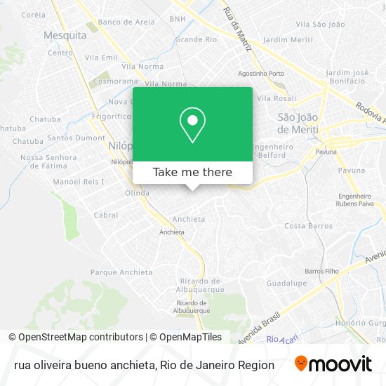 Mapa rua oliveira bueno anchieta