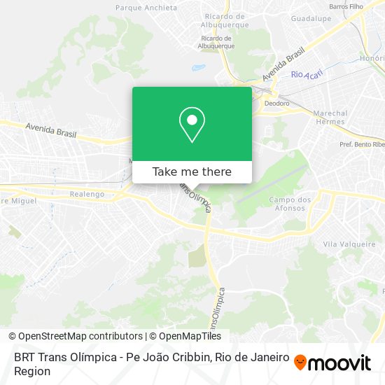 BRT Trans Olímpica - Pe João Cribbin map