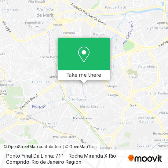 Mapa Ponto Final Da Linha: 711 - Rocha Miranda X Rio Comprido