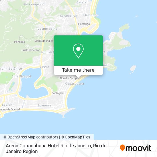 Arena Copacabana Hotel Rio de Janeiro map