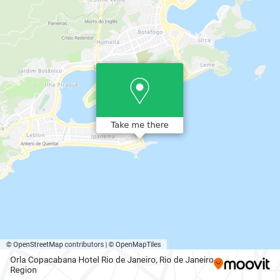 Mapa Orla Copacabana Hotel Rio de Janeiro