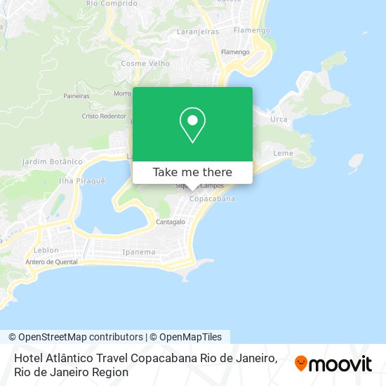 Mapa Hotel Atlântico Travel Copacabana Rio de Janeiro