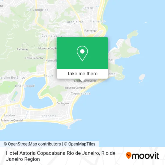 Hotel Astoria Copacabana Rio de Janeiro map