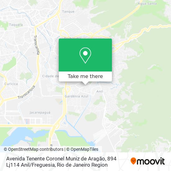 Mapa Avenida Tenente Coronel Muniz de Aragão, 894 Lj114 Anil / Freguesia