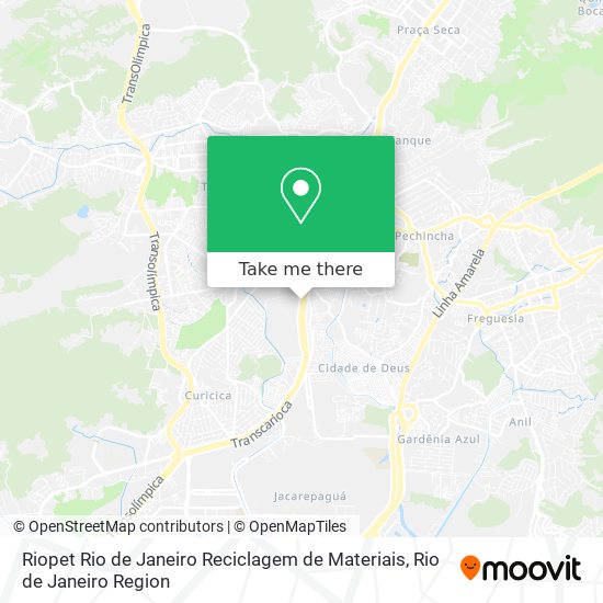 Riopet Rio de Janeiro Reciclagem de Materiais map