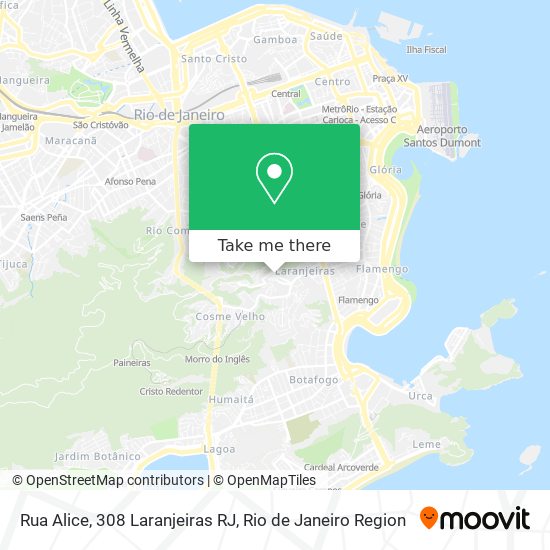 Mapa Rua Alice, 308 Laranjeiras RJ