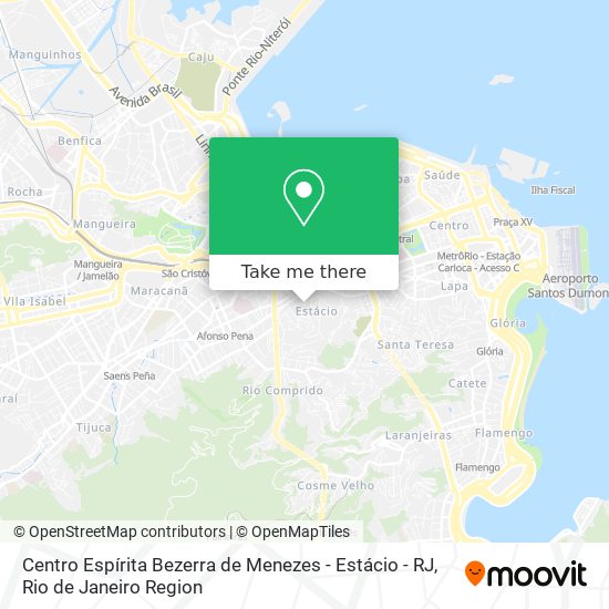 Mapa Centro Espírita Bezerra de Menezes - Estácio - RJ