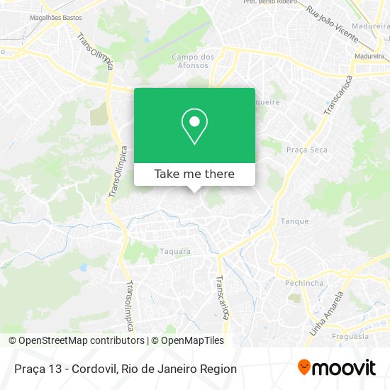 Praça 13 - Cordovil map