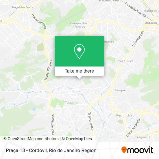 Praça 13 - Cordovil map