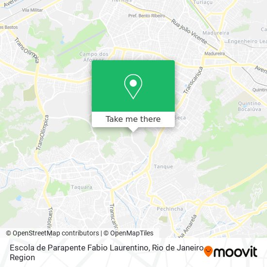 Mapa Escola de Parapente Fabio Laurentino