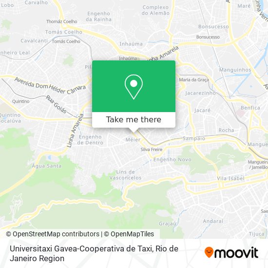 Mapa Universitaxi Gavea-Cooperativa de Taxi