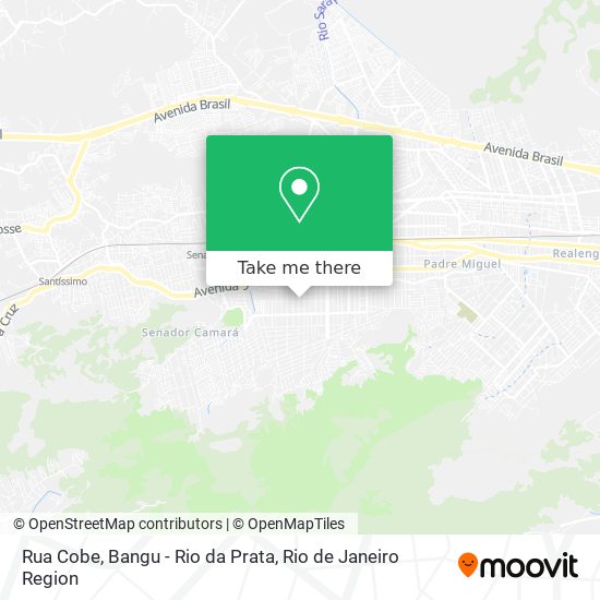 Mapa Rua Cobe, Bangu - Rio da Prata