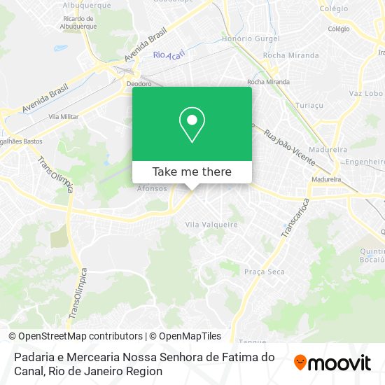 Mapa Padaria e Mercearia Nossa Senhora de Fatima do Canal