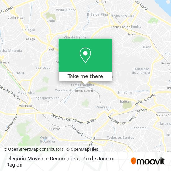 Mapa Olegario Moveis e Decorações.