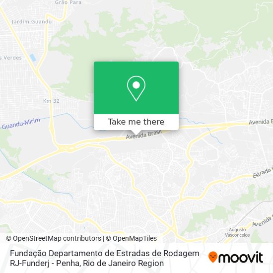 Fundação Departamento de Estradas de Rodagem RJ-Funderj - Penha map
