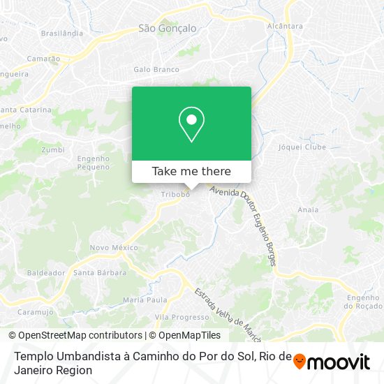 Mapa Templo Umbandista à Caminho do Por do Sol