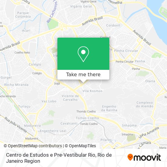 Mapa Centro de Estudos e Pre-Vestibular Rio