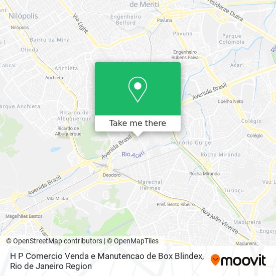 H P Comercio Venda e Manutencao de Box Blindex map