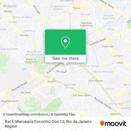 Bar E Mercearia Encontro Dos 13 map