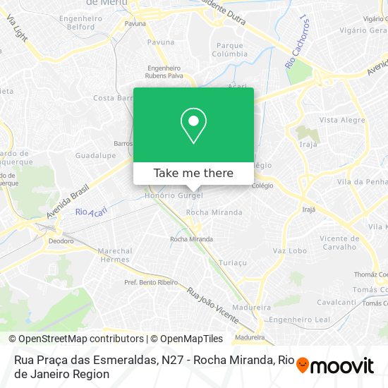 Mapa Rua Praça das Esmeraldas, N27 - Rocha Miranda